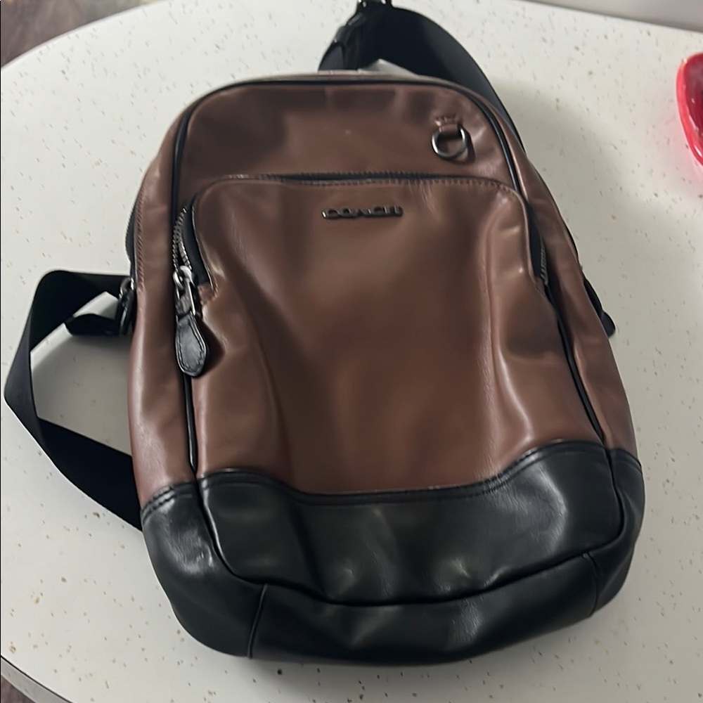 Coach Brown and Black Backpack with Modern Elegance